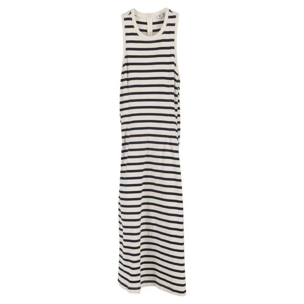 T Alexander Mcqueen Knitted Striped Midi Tank Dress in Blue Wool